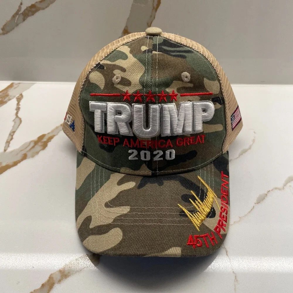 Trump 2020‎ 45th President Signature 3D Embroidered Hat Camouflage USA MAGA NWOT